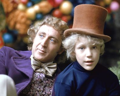 Gene Wilder as Willy Wonka and Peter Ostrum as Charlie Bucket on the set of Willy Wonka & the Chocolate Factory, based on the book by Roald Dahl, 1971. 
