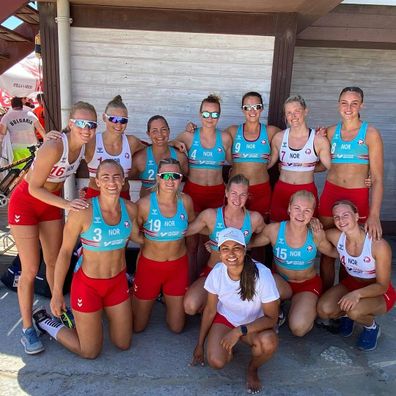 Norwegian Beach Handball team protested their outfits.