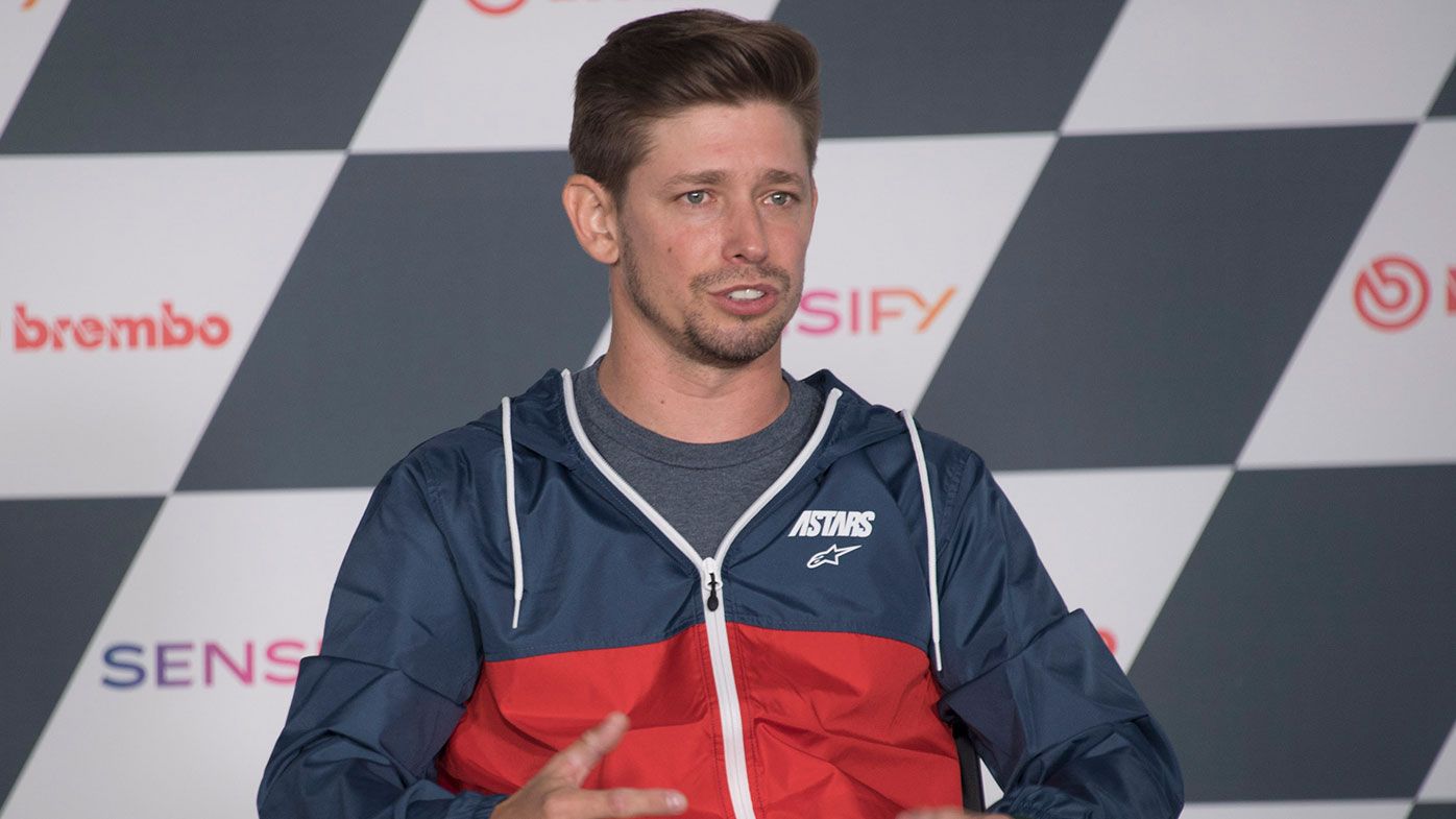 Casey Stoner of Australia speaks during the press conference during the MotoGP Of Portugal 