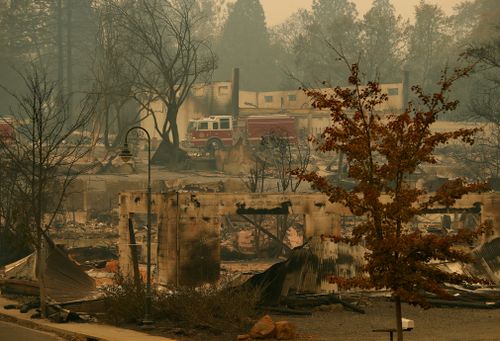 While most of Paradise was wiped out, in Magalia there was a sharp dividing line between homes that burned and those that were spared.