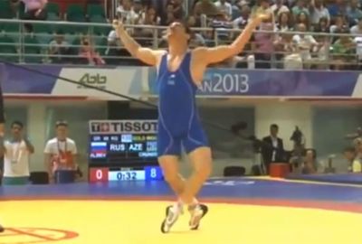 <b>An Azerbaijani wrestler was credited with some of the best moves ever seen on the mat after breaking into a whimsical dance to celebrate a victory in 2013.</b><br/><br/>Rasul Chunayev was competing in the Summer Universiade which is the second-largest sporting event in the world by participation, after the Olympics.<br/><br/>After winning a fierce contest, he stunned spectators with a bizarre dance that went viral. It's worth watching, along with some other weird dance celebrations...
