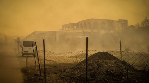 A burnt hotel is seen during a wildfire on the island of Rhodes, Greece, July 22, 2023. 