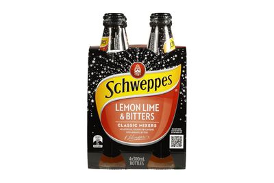 Schweppes Lemon Lime and Bitters: 10.1g sugar per 100mL
