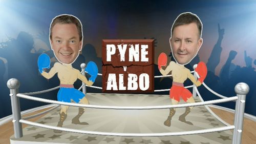 Christopher Pyne and Anthony Albanese go head-to-head over the AWU raids tip off.