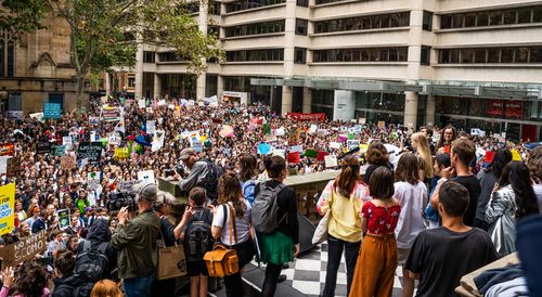 Thousands gathered at Sydney's Town Hall today.