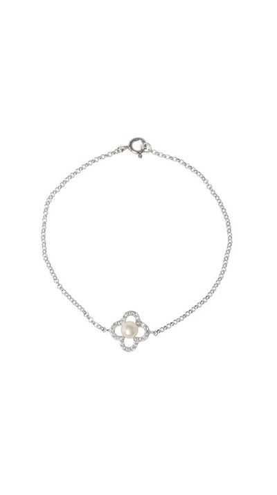 <a href="http://www.myer.com.au/shop/mystore/women/fashion-jewellery/pure-elements-cz-clover-bracelet">CZ Clover Bracelet, $109, Pure Elements</a>