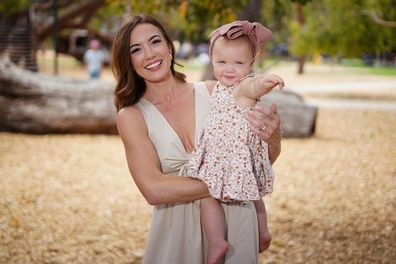 9News reporter Brittany Hoskins with her daughter.