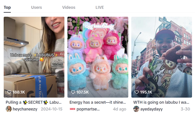 TikTok videos of shoppers "unboxing" Labubu blind boxes can rack up hundreds of thousands of views.