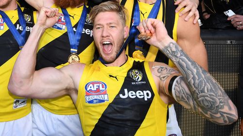 Broad played in Richmond's drought-breaking premiership win last month. (AAP)
