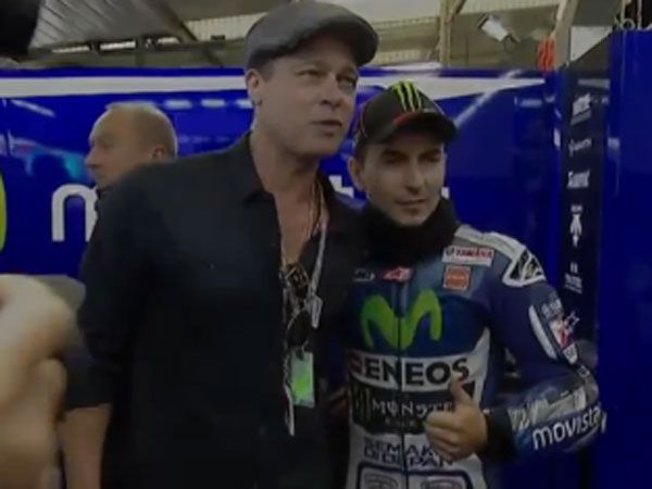 Brad Pitt steals the show at British MotoGP