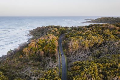 Scenic busland drive to Yamba Main Beach, Yamba.