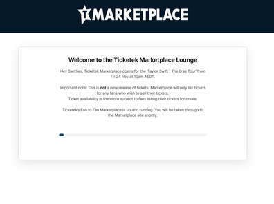 Ticketek Marketplace Taylor Swift resale