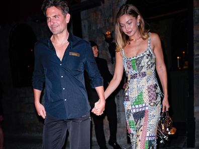 NEW YORK, NY - SEPTEMBER 14:  Bradley Cooper and Gigi Hadid are seen leaving the Vogue October issue cocktail party at Monsieur during New York Fashion Week on September 14, 2025 in New York City.  (Photo by XNY/Star Max/GC Images)