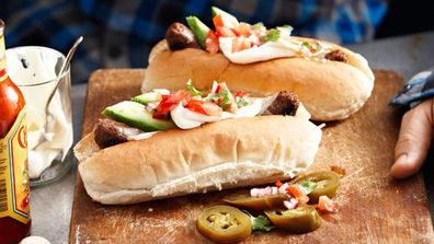 Mexican style hot dogs are a great footy food twist