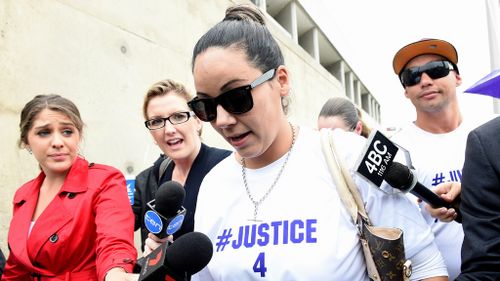 Tiahleigh's biological mother Cindy Palmer outside court today. (AAP)