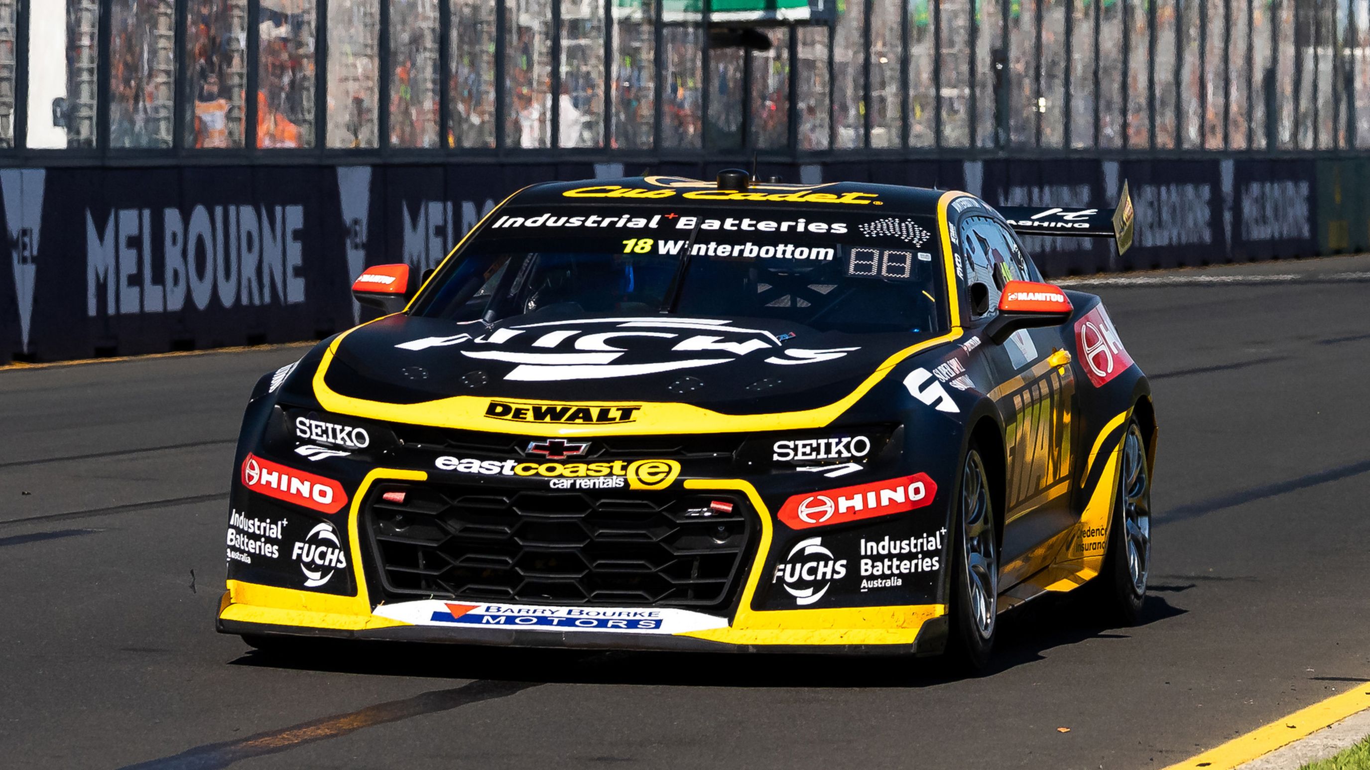 Mark Winterbottom driver of the #18 DEWALT Racing Chevrolet Camaro ZL1 during race 2 of the Melbourne Supersprint, part of the 2024 Supercars Championship Series at Albert Park, on March 22, 2024 in Melbourne, Australia. (Photo by Daniel Kalisz/Getty Images)
