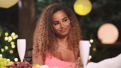 Amber on a date on Love Island UK.