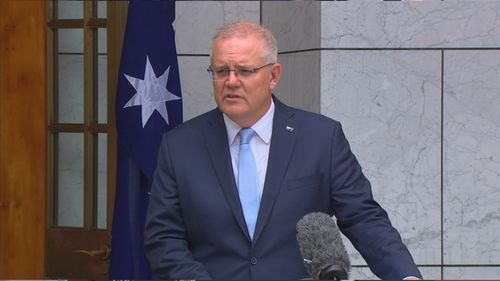 Prime Minister Scott Morrison after today's National Cabinet meeting.