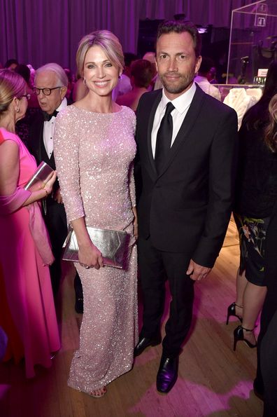 Amy Robach and Andrew Shue attend the Hot Pink Party hosted by the Breast Cancer Research Foundation at Park Avenue Armory on May 15, 2019 in New York City. 