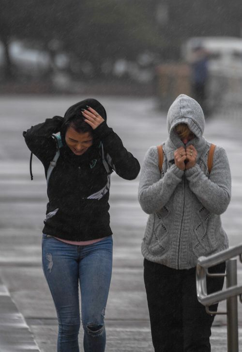 Bondi Beach wasn't its usual inviting self today. Picture:AAP
