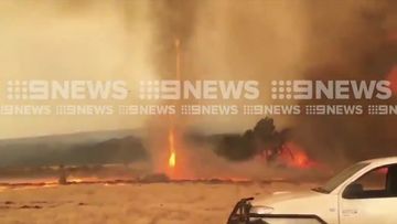 A fire twister on Kangaroo Island off South Australia.
