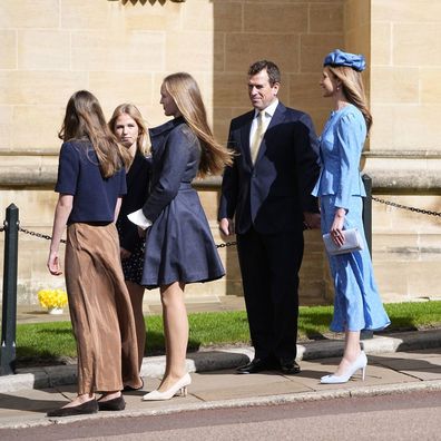 Isla Phillips, Harriet Sperling's daughter Georgina and Savannah Phillips leave after attending the Easter Service at St George's Chapel, Windsor Castle, Berkshire. Picture date: Sunday April 5, 2026