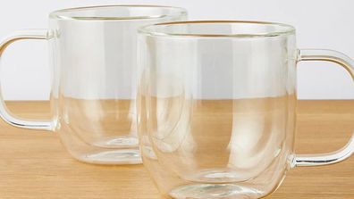 Target set of 2 glass coffee mugs, $10