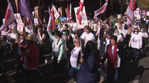 Hundreds of NSW public service workers strike for better pay.