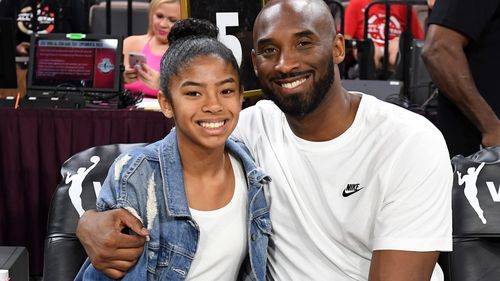 LAS VEGAS, NEVADA - JULY 27:  Gianna Bryant and her father, former NBA player Kobe Bryant, attend the WNBA All-Star Game 2019 at the Mandalay Bay Events Center on July 27, 2019 in Las Vegas, Nevada. NOTE TO USER: User expressly acknowledges and agrees that, by downloading and or using this photograph, User is consenting to the terms and conditions of the Getty Images License Agreement.  (Photo by Ethan Miller/Getty Images)