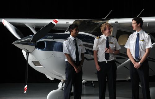 Cadet pilots during training at Morabbin airport in Melbourne in 2010. (AAP)