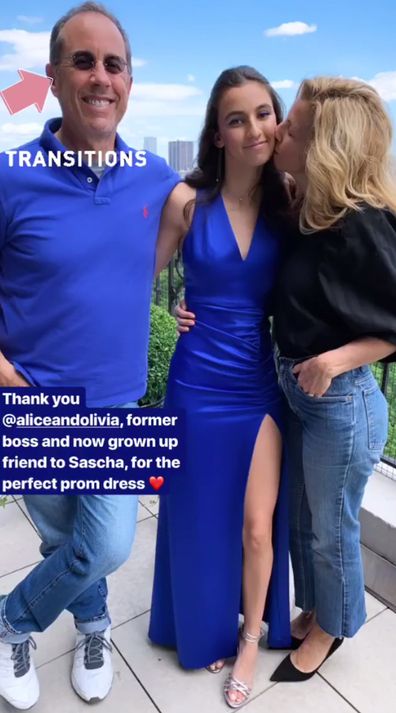 Jerry, Sascha and Jessica Seinfeld before prom night.