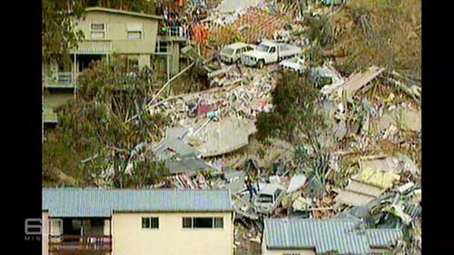 The scene of the Thredbo landslide. (60 Minutes)