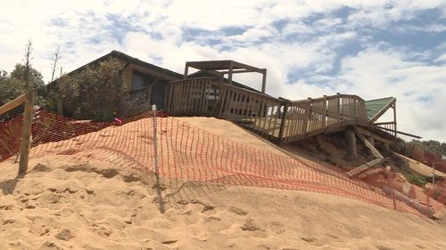 Homes at Wamberal on the NSW Central Coast have been damaged in storms.