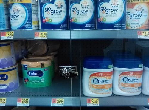 Baby formula has also been put under lock and key. (Twitter)