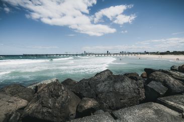The Spit beach at the Gold Coast 