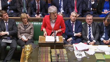 Theresa May addresses parliament after the crushing defeat.