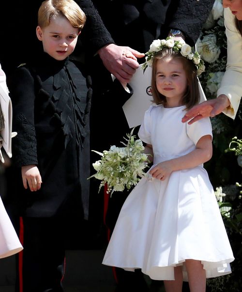 Prince George and Princess Charlotte are page boy and bridesmaid.