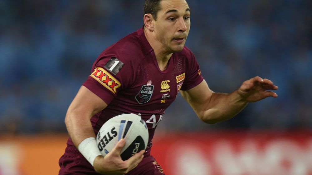 Billy Slater playing for the Maroons during the 2014 Origin series. (AAP)
