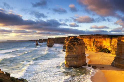 Twelve Apostles at sunset.  Great Ocean Road, Victoria, Australia.