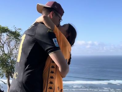 Brittany Hockley and Ben Siegrist the morning of their wedding in Bali