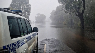 Flooding is seen in NSW&#x27;s central west. Authorities are pleading with those in flood-affected areas not to drive in floodwaters. 