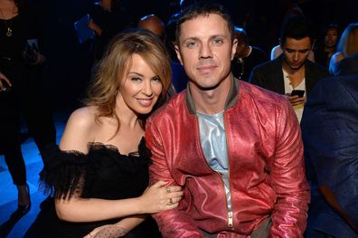 Kylie Minogue and Jake Shears attends the 2013 NewNowNext Awards at The Fonda Theatre on April 13, 2013 in Los Angeles, California.