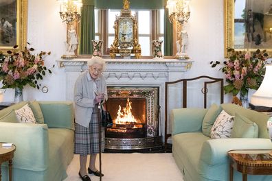 Queen Elizabeth II waits in the Drawing Room before receiving Liz Truss for an audience at Balmoral, where Truss was be invited to become Prime Minister and form a new government, in Aberdeenshire, Scotland, Tuesday, September 6, 2022