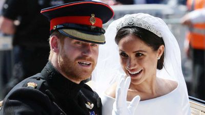 Meghan Markle and Prince Harry on their wedding day<span style="white-space:pre;">	</span>