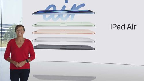 Laura Legros, Apple's vice president of hardware engineering, unveils the all-new iPad Air.