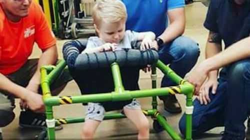 US hardware store builds custom walker for blind toddler