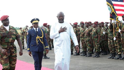Liberian President George Weah (right) has ordered an investigation.