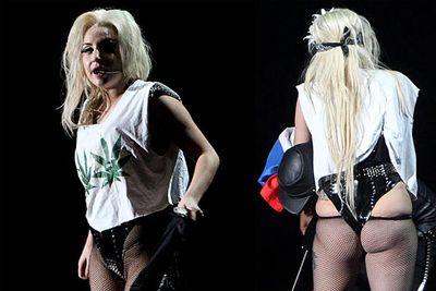 It's not easy to embarrass Lady Gaga considering some of the crazy outfits she wears. But these skimpy pics of her onstage in Amsterdam sparked a flurry of nasty "weight gain" headlines…