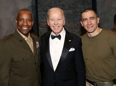 Denzel Washington, former U.S. President Joe Biden and Jake Gyllenhaal