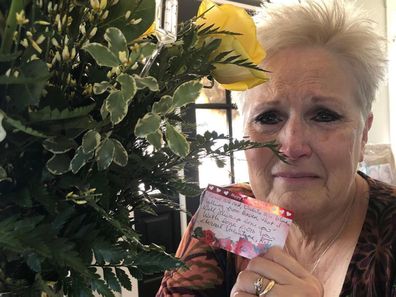 Debra received flowers from her late husband Randy, who passed away in December.